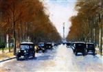 Lesser Ury  - Bilder Gemälde - Tiergarten Avenue with Siegessäule