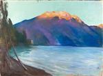 Lesser Ury  - Bilder Gemälde - View of Monte Baldo on Lake Garda