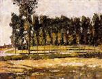 Lesser Ury  - Bilder Gemälde - Village Road at the Edge of the Forest