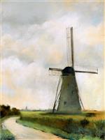 Lesser Ury  - Bilder Gemälde - Windmill in Walcheren, Holland