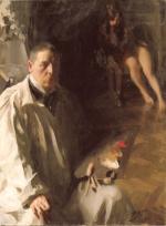 Anders Zorn  - Bilder Gemälde - Selbstportrait mit einem Model