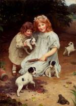 Arthur John Elsley - paintings - An Univited Guest