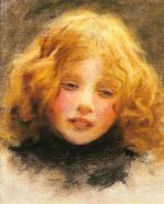 Arthur John Elsley - Peintures - Étude de tête d'une jeune fille