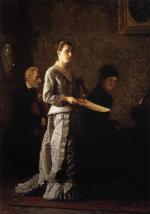 Thomas Eakins  - Bilder Gemälde - Singen eines Liedes