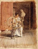 Thomas Eakins  - Bilder Gemälde - Beim Spinnen