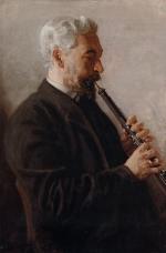 Thomas Eakins  - Bilder Gemälde - Der Oboespieler