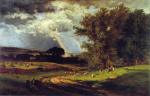 George Inness - Bilder Gemälde - Ein vorbeiziehender Regenguss