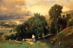George Inness - Bilder Gemälde - Hügellandschaft bei Etretet