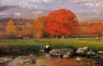 George Inness  - Peintures - Les Chênes rouges