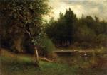 George Inness  - Bilder Gemälde - Flusslandschaft