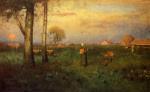 George Inness  - Peintures - Coucher du soleil