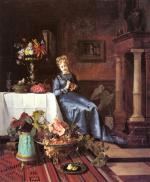 David Émile Joseph de Noter - paintings - Peeling an Orange