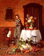 David Émile Joseph de Noter - paintings - The Ladys Obedient  Dog
