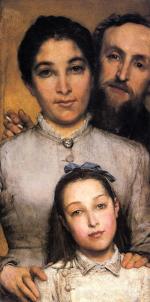 Sir Lawrence Alma Tadema  - Bilder Gemälde - Portrait von Aime Jules Dalou, Frau und Tochter