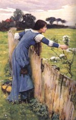 John William Waterhouse  - Bilder Gemälde - Die Blumenpflückerin