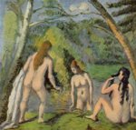 Paul Cezanne  - Bilder Gemälde - Drei badende Frauen