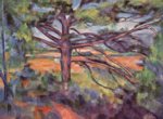 Paul Cezanne  - Bilder Gemälde - Große Kiefer mit roten Feldern