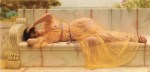 John William Godward - Bilder Gemälde - Mädchen in gelben Tüchern