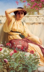 John William Godward - Peintures - Un rendez-vous