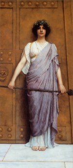 John William Godward - Peintures - A l'entrée du temple