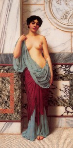 John William Godward - Peintures - Au spa