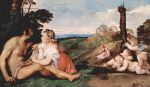 Tizian - Bilder Gemälde - Allegorie der drei Lebensalter des Menschen