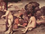 Tizian - Bilder Gemälde - Ländliches Konzert
