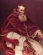 Tizian  - Bilder Gemälde - Portrait des Papst Paul III Farnese