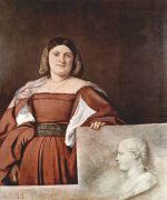 Tizian  - Bilder Gemälde - Portrait einer Frau (La Schiavona)