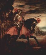 Tizian  - Bilder Gemälde - Portrait Kaiser Karl V zu Pferde