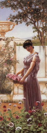 John William Godward  - Bilder Gemälde - Die Blumen der Venus
