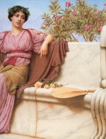 John William Godward  - Bilder Gemälde - Die Ruhe (rechts)