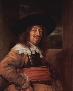 Frans Hals  - Bilder Gemälde - Portrait eines Mannes im Brustharnisch
