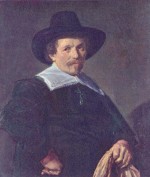 Frans Hals  - Bilder Gemälde - Portrait eines Mannes mit Handschuhen