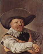 Frans Hals  - Bilder Gemälde - Portrait eines sitzenden Offiziers mit aufgestütztem Arm