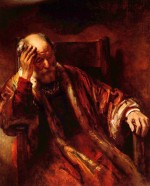 Rembrandt - Bilder Gemälde - Alter Mann im Lehnstuhl