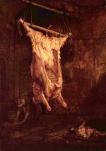 Rembrandt - Bilder Gemälde - Der geschlachtete Ochse
