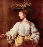 Rembrandt  - Bilder Gemälde - Hendrickje als Flora
