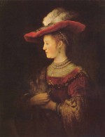 Rembrandt  - Bilder Gemälde - Portrait der Saskia (Saskia als junge Frau)