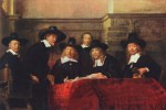 Rembrandt  - Bilder Gemälde - Portrait der Vorsteher der Tuchmacherzunft (De Staalmeesters)