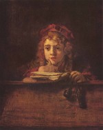 Rembrandt  - Bilder Gemälde - Portrait des Titus schreibend an einem Tisch