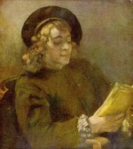 Rembrandt  - Bilder Gemälde - Portrait des Titus, lesend