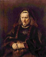 Rembrandt  - Peintures - Portrait d'une vieille femme assise