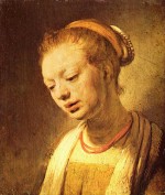 Rembrandt  - Bilder Gemälde - Portrait eines jungen Mädchens