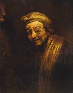 Rembrandt  - Peintures - Autoportrait avec bâton pour peindre (Sebstportrait que Zeuxis)