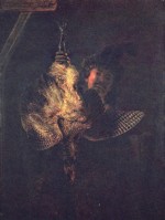 Rembrandt  - Bilder Gemälde - Selbstportrait mit toter Rohrdommel