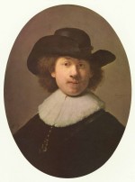 Rembrandt  - Peintures - Autoportrait (ovale)