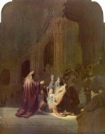 Rembrandt  - Bilder Gemälde - Simeon im Tempel