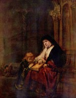 Rembrandt  - Peintures - Timothée et sa grand-mère