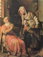 Rembrandt  - Bilder Gemälde - Tobias verdächtigt seine Frau des Diebstahls